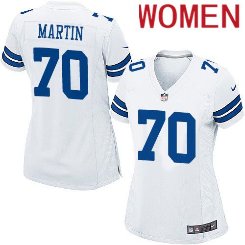 Women Dallas Cowboys 70 Zack Martin Nike White Team Game NFL Jersey